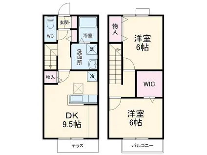 Ｒｏｙａｌ　Ｇａｒｄｅｎ　４００＆１６　Ｄ(2DK)の間取り写真