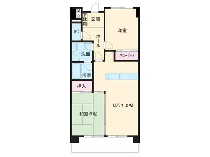 フィローリ日ノ宮(2LDK/1階)の間取り写真