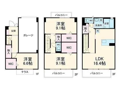 カレッツァⅡ番館(3LDK)の間取り写真