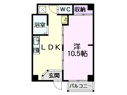 ランドスクエア本陣(1DK/1階)の間取り写真