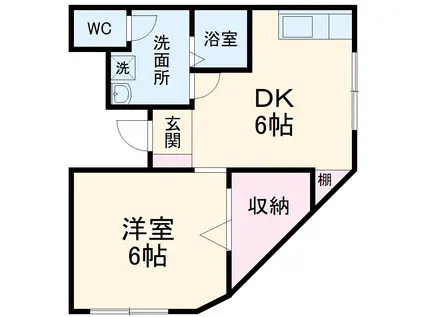 MOLTO BENE YO(1DK/2階)の間取り写真