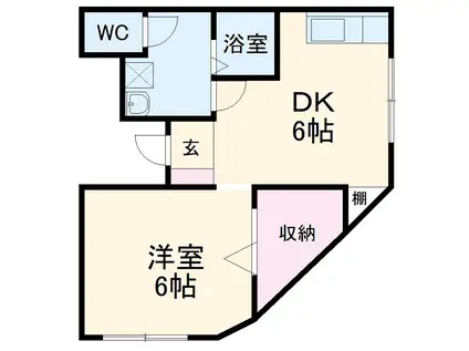 MOLTO BENE YO(1DK/2階)の間取り写真