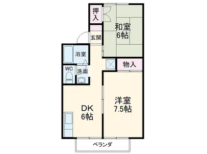 HAPPY VILLEGE(2DK/2階)の間取り写真