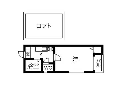 ハーモニアめいらく(1K/1階)の間取り写真