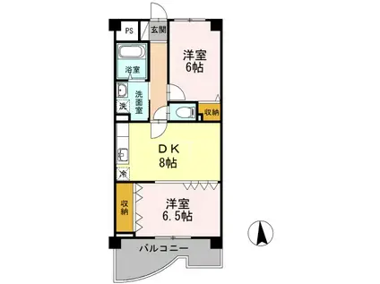 WHOLLY TOP(2DK/4階)の間取り写真