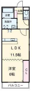 アクアフォレスト(1LDK/2階)の間取り写真