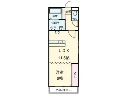 アクアフォレスト(1LDK/4階)の間取り写真