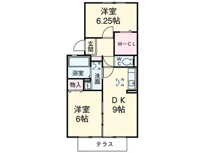 ビューラー アヤ(2DK/1階)の間取り写真