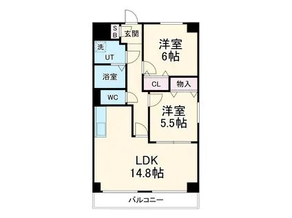 ベルフラワー(2LDK/3階)の間取り写真