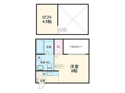 エミアス熱田(ワンルーム/2階)の間取り写真