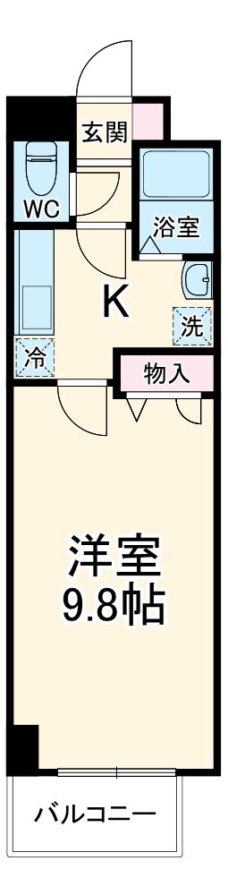 プラーチド Ⅱ(1K/1階)の間取り写真