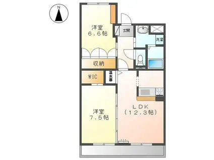 グランドソレイユ千成(2LDK/2階)の間取り写真