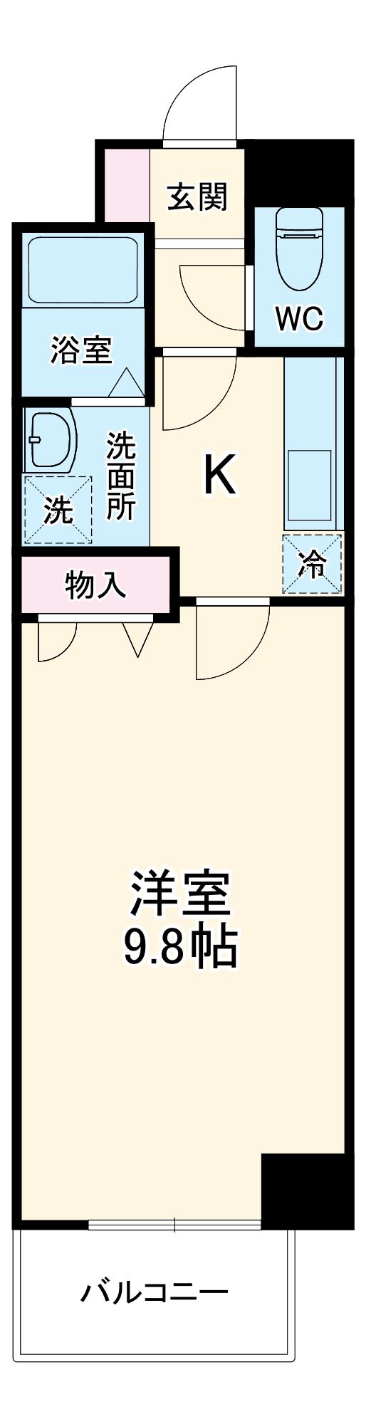 プラーチド Ⅱ(1K/5階)の間取り写真