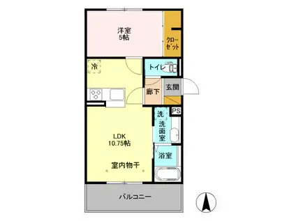 PIXIE HOLLOW B棟(2LDK/3階)の間取り写真