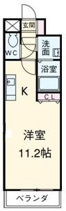 CASA RAFFINE DUEX(ワンルーム/6階)の間取り写真