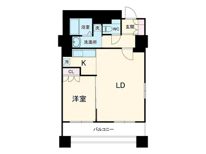 パークアクシス名駅南(1LDK/14階)の間取り写真