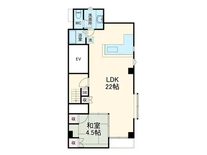 ライフモリ9号館(1LDK/4階)の間取り写真