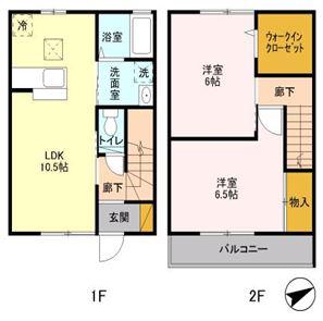 フローラＭ(2LDK)の間取り写真