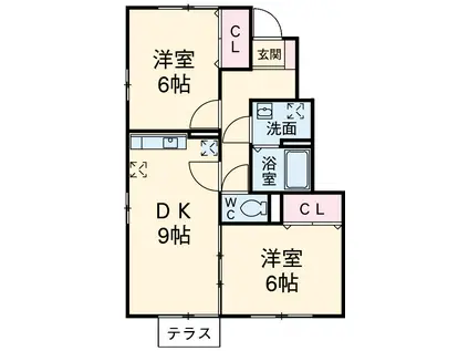 アレグリア(2LDK/1階)の間取り写真
