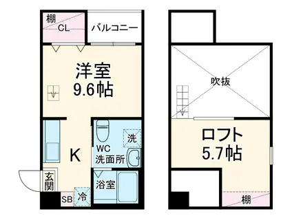 シャマー・ウィラ(1K/2階)の間取り写真