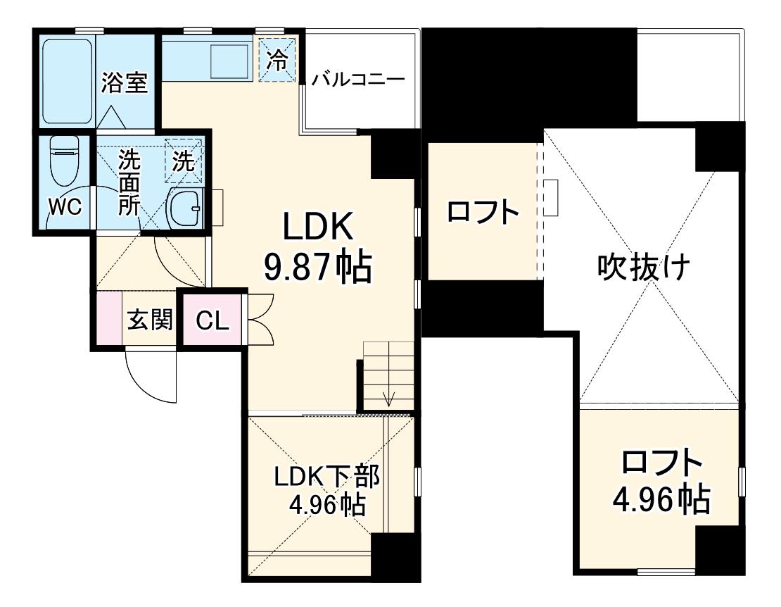 ACTILE(1LDK/7階)の間取り写真