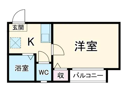 ルミナス(1K/2階)の間取り写真
