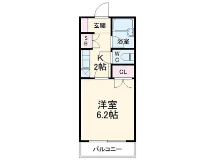 コスモヒルズ橋本Ⅰ(1K/1階)の間取り写真