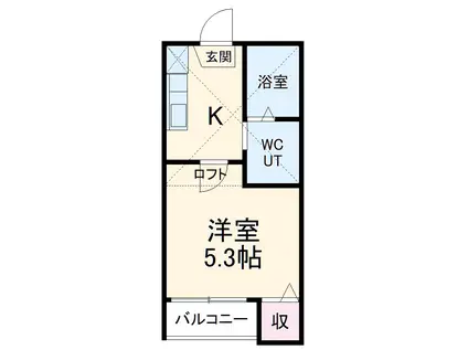 ルミエール本陣(1SK/2階)の間取り写真