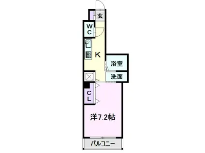 シティパル本町(1K/2階)の間取り写真