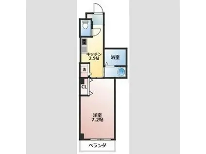 シティパル本町(1K/3階)の間取り写真