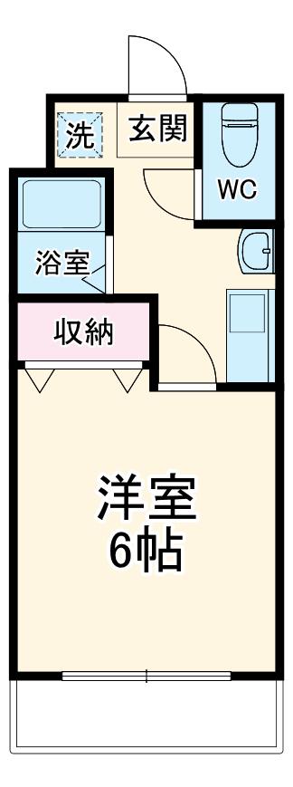 フィユフラッツ佐倉(1K/2階)の間取り写真