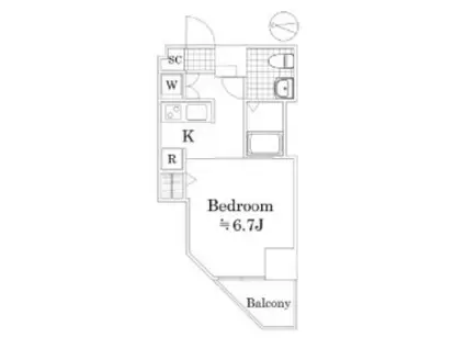 レオーネ金町(1K/8階)の間取り写真