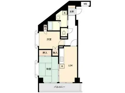 サンコート柳橋(2LDK/3階)の間取り写真