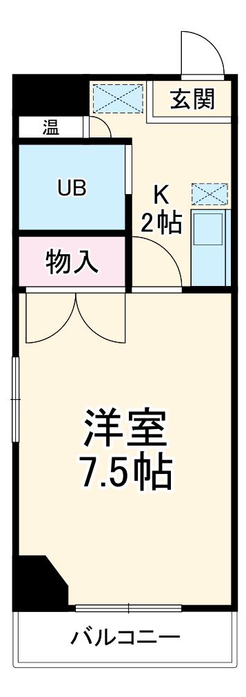 ドエル植田南(1K/3階)の間取り写真