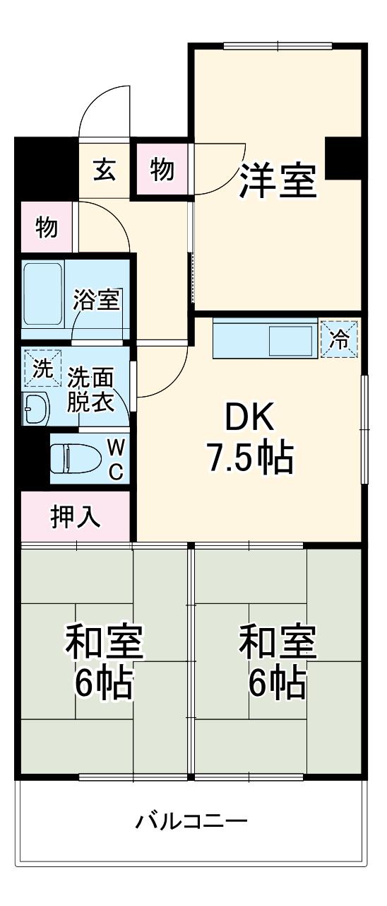 メゾン政喜 Ⅲ(3DK/3階)の間取り写真