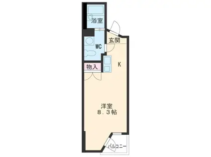 三喜マンション(ワンルーム/5階)の間取り写真