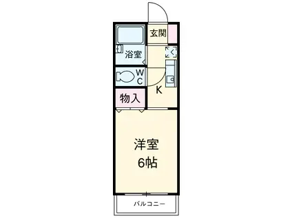 村瀬コーポ(1K/1階)の間取り写真