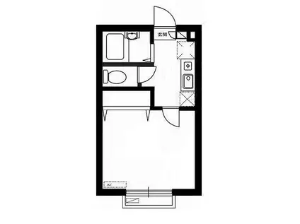 リリックコート翔(1K/1階)の間取り写真