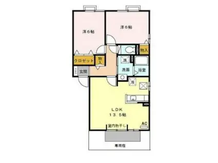 アスコット(2LDK/1階)の間取り写真