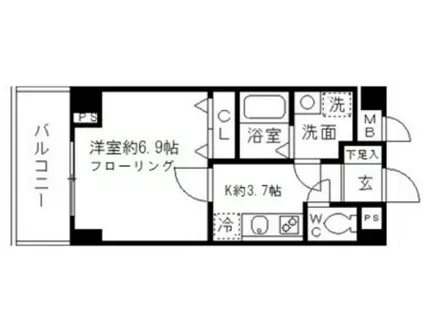 リヴェールタワー綾瀬(1K/11階)の間取り写真