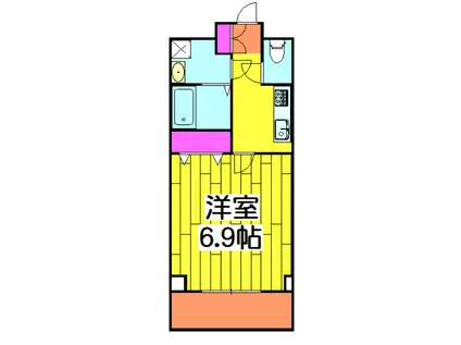 リヴェールタワー綾瀬(1K/3階)の間取り写真