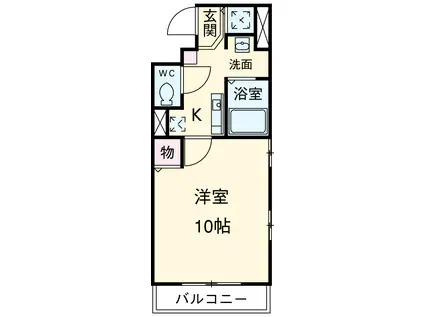 RS ONE(1K/4階)の間取り写真