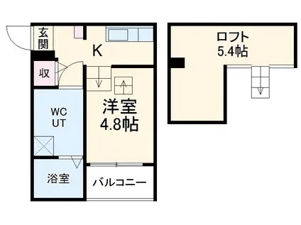 ラ・カンパネラ(ワンルーム/1階)の間取り写真