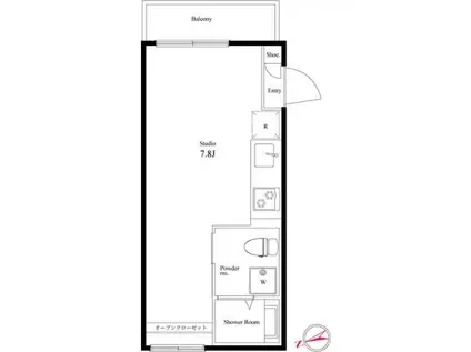 ブライトハウス町屋(1K/2階)の間取り写真