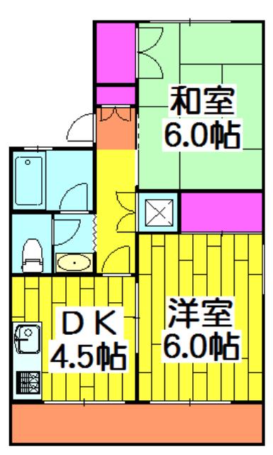 コーポオオゴD(2DK/1階)の間取り写真