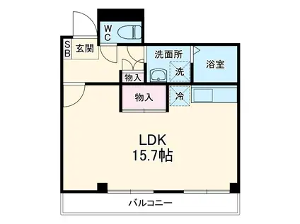 ステップ1(ワンルーム/4階)の間取り写真