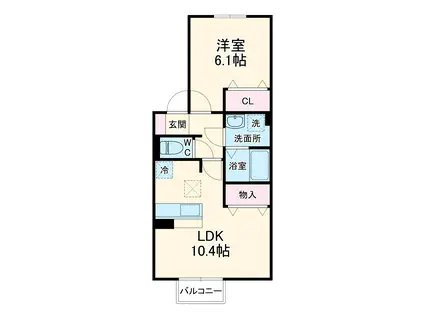 クータウン(1LDK/1階)の間取り写真