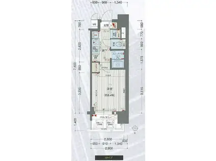 プレサンス名古屋STATIONアブソリュート(1K/3階)の間取り写真