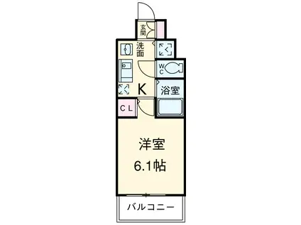 プレサンス名古屋STATIONアブソリュート(1K/6階)の間取り写真