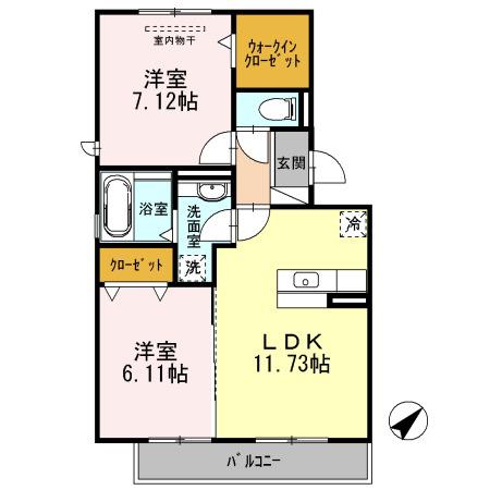 マリーシャンテ(2LDK/2階)の間取り写真